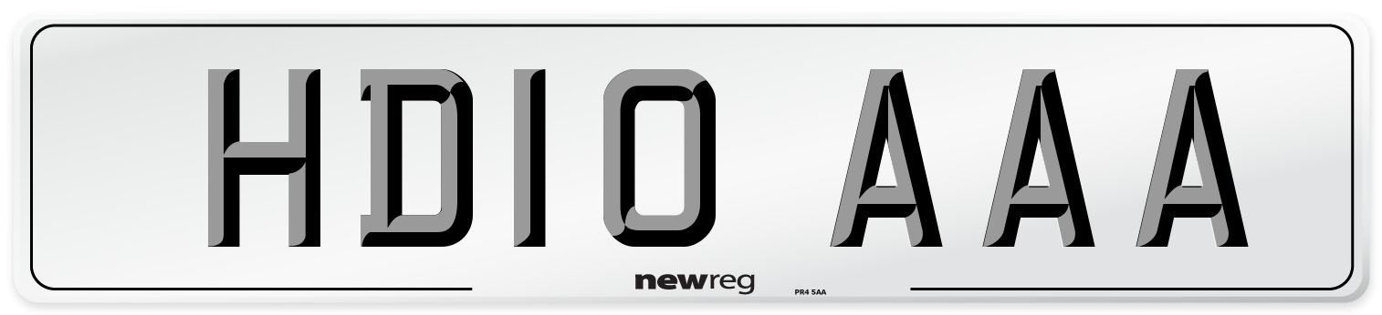 HD10 AAA Number Plate from New Reg